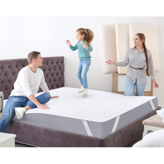 Chránič matrace 200 × 200 cm, Utopia Bedding, vodotěsný chránič matrace s elastickými rohovými pásy