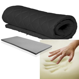 Vrchní matrace TOPPER, paměťová pěna + potah TRIMTEX BLACK výška: 4 cm, tuhost: 2,5 z 5
