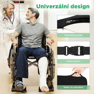 Ortopedický Homca sedací polštář 40 x 45 x 7,5 cm pro invalidní vozík, Memory Foam, proti hemoroidům a pro komfort sezení