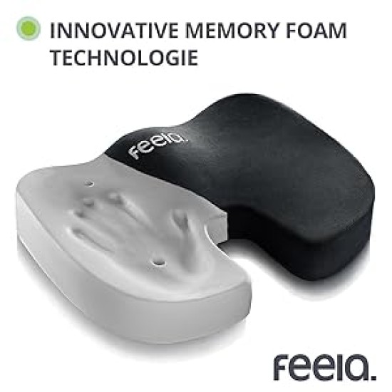 Terapeutický podsedák z paměťové pěny od feela® s inovativní gelovou vrstvou, Hard stříbrný