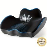 Ortopedická sedací podložka z paměťové pěny - XL, středně měkká, ergonomická, proti bolesti kyčlí a kostrče,  45,5 cm 