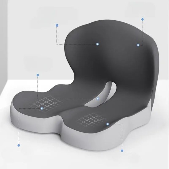 Ortopedická sedací podložka z opěrkou XL, paměťová pěna, ergonomická, proti bolesti kyčlí a kostrče, 44 x 42 x 32 cm Ortopedická sedací podložka z opěrkou XL, paměťová pěna, ergonomická, proti bolesti kyčlí a kostrče, 44 x 42 x 32 cm
